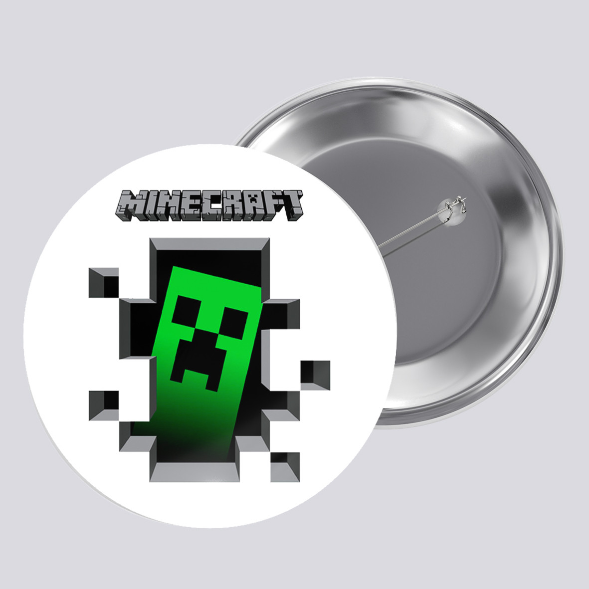 Закатний металевий значок з друком "MINECRAFT" №3 (28756), фото 1