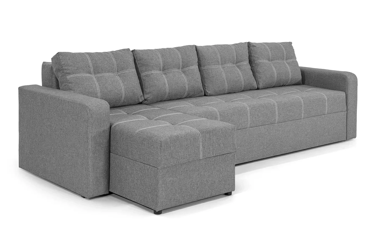 Диван кутовий Хеопс Плюс (стандарт) 3 м рогожка світло-сірий, фото 1