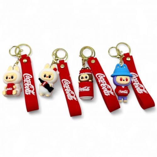 Брелок "Лабубу Coca Cola"  7 см гумовий (мікс видів, ціна за 1 шт), фото 1