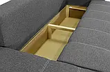 Диван кутовий Хеопс Плюс (стандарт) 3 м рогожка сірий, фото 6