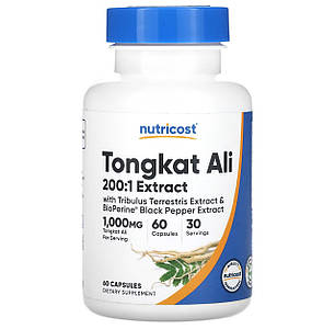 Тестобустер Еврікома Довголиста Nutricost Eurycoma longifolia Jack 1000 мг 60 капс.