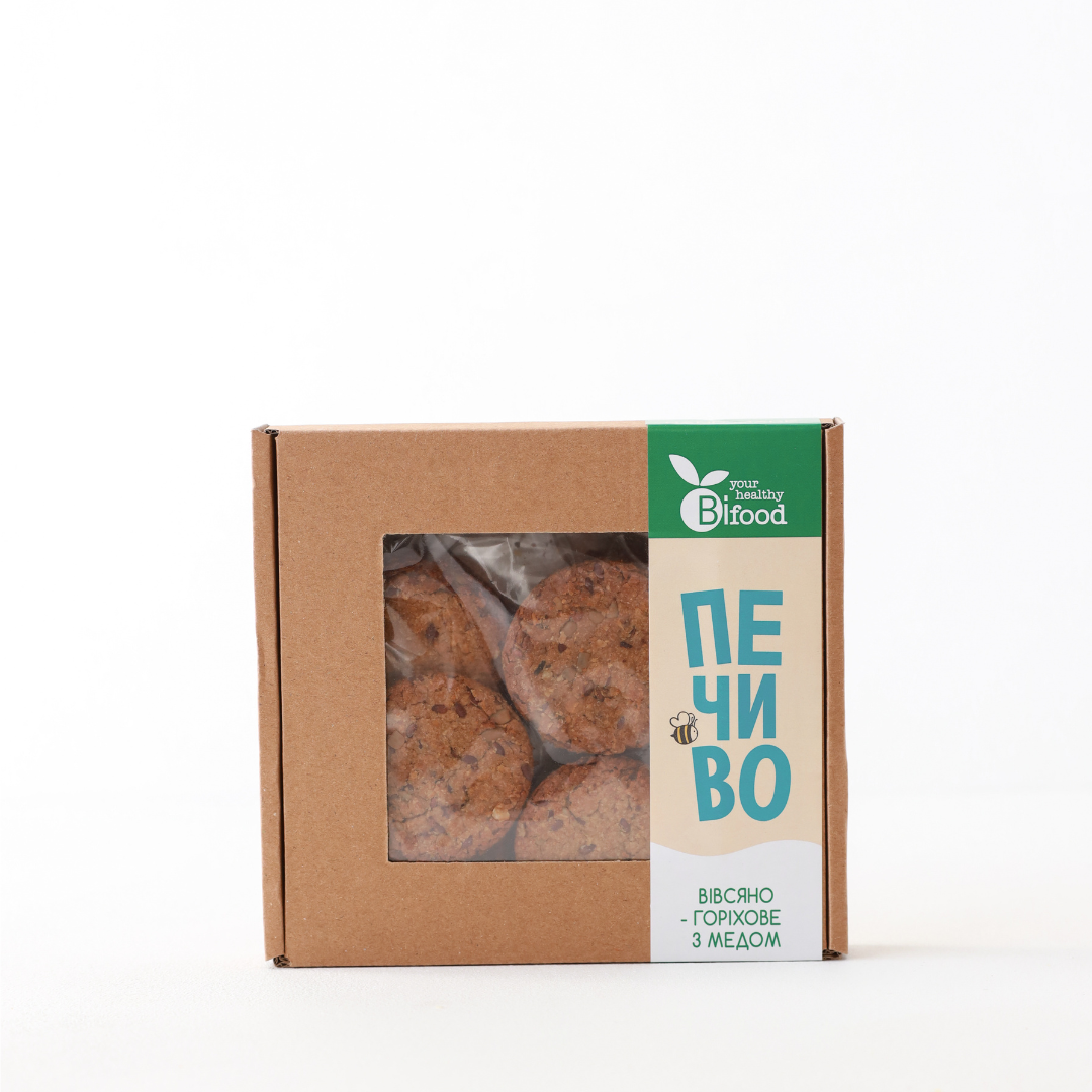 Печиво вівсяно-горіхове з медом 200г Bifood, фото 1