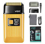 Електробритва VGR V-357 портативна акумуляторна для сухого та вологого гоління, Жовтий, фото 2