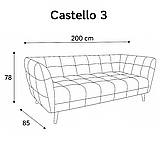 Диван для офісу та переговорних CASTELLO 3 VELVET BL.68 стильне місце для відпочинку співробітників та відвідувачів, фото 3