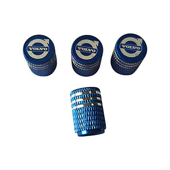 Металеві ковпачки на ніпель з логотипом Volvo синій