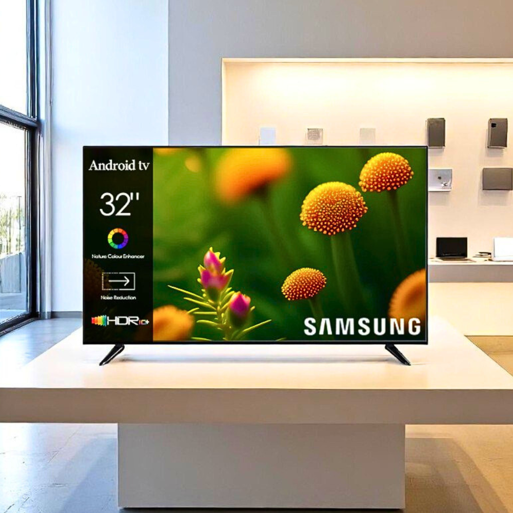 Телевізор Smart TV 4K UltraHD 32 дюйми Samsung Android 14 Wi-Fi Bluetooth Плазмовий телевізор з кронштейном, фото 1