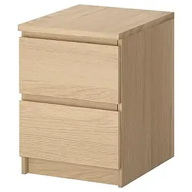 IKEA MALM (101.786.01) тумба, 2 ящика, чорний