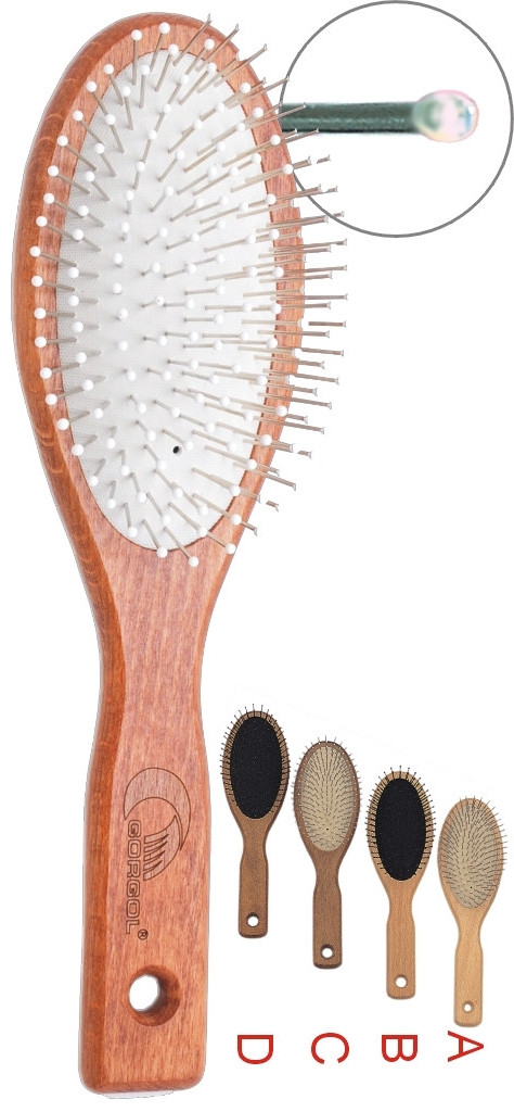 Гребінець 11 рядів залізних зубців із пластмасовим круглим наконечником Gorgol, фото 1