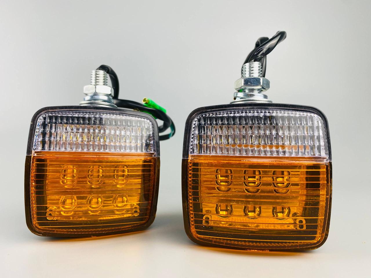 Ліхтар LED габаритний квадратний, передній, універсальний, біло-жовтий 108 мм х 83 мм х 63 мм, 12В-80В, фото 1