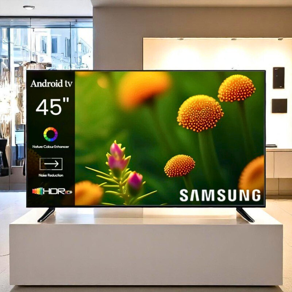 LED телевізор 4K UHD Smart TV Samsung 45 дюймів Bluetooth Wi-Fi Android 14 Телевізор плазмовий з кронштейном, фото 1