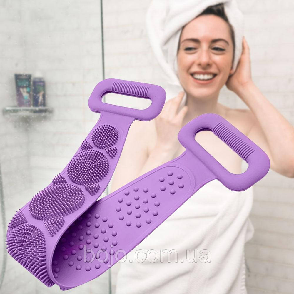 Силіконова мочалка-масажер для тіла Silicon Bath Towel, Фіолетовий