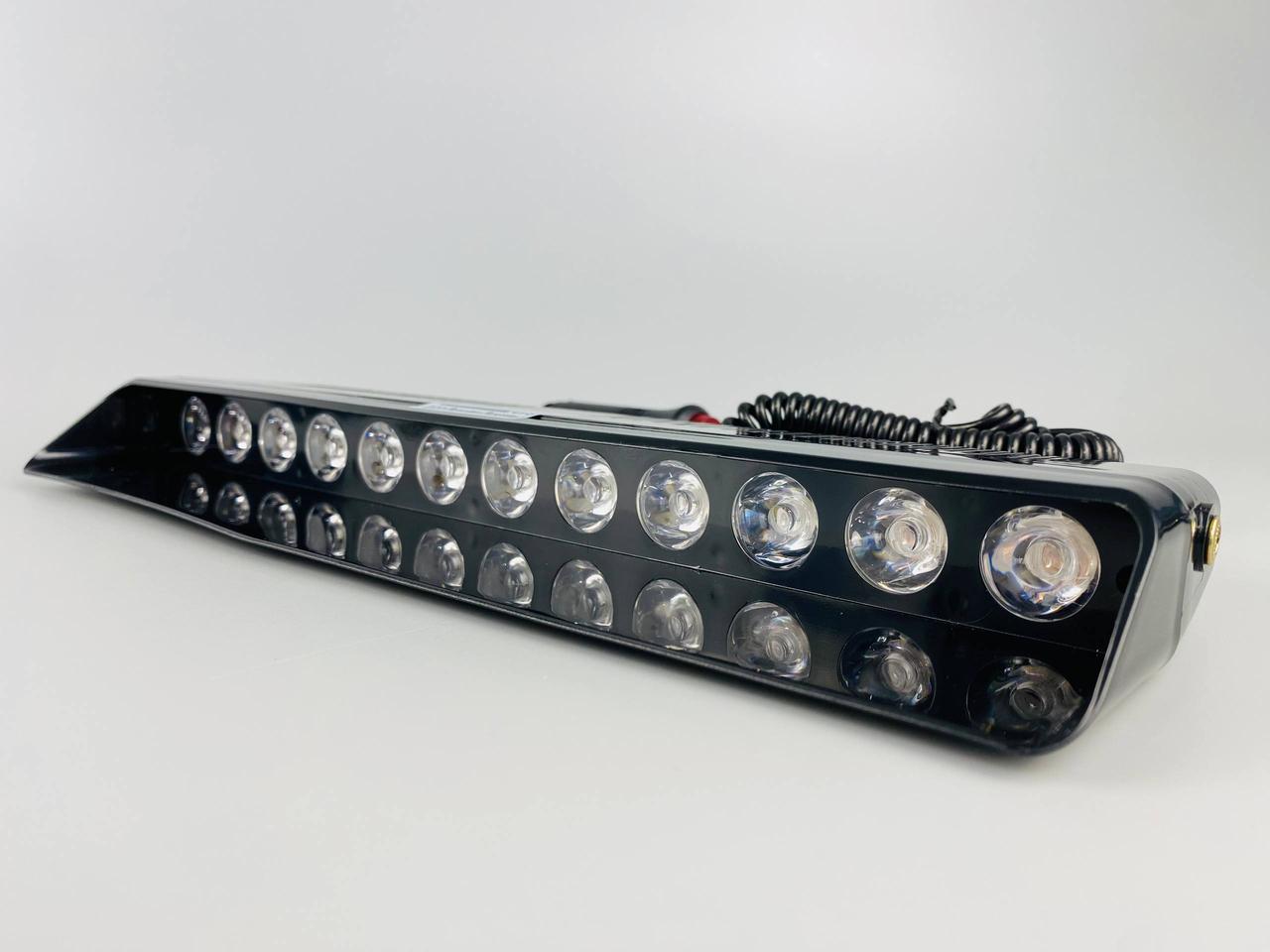 Махівець проблисковий (стробоскоп) 12 V (12 led діодів) синій + червоний (під скло) кабель у прикурювач, фото 1