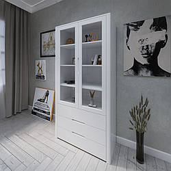 Дерев'яний сервант "Орео" в спальню з двома дверцями та трьома шухлядами