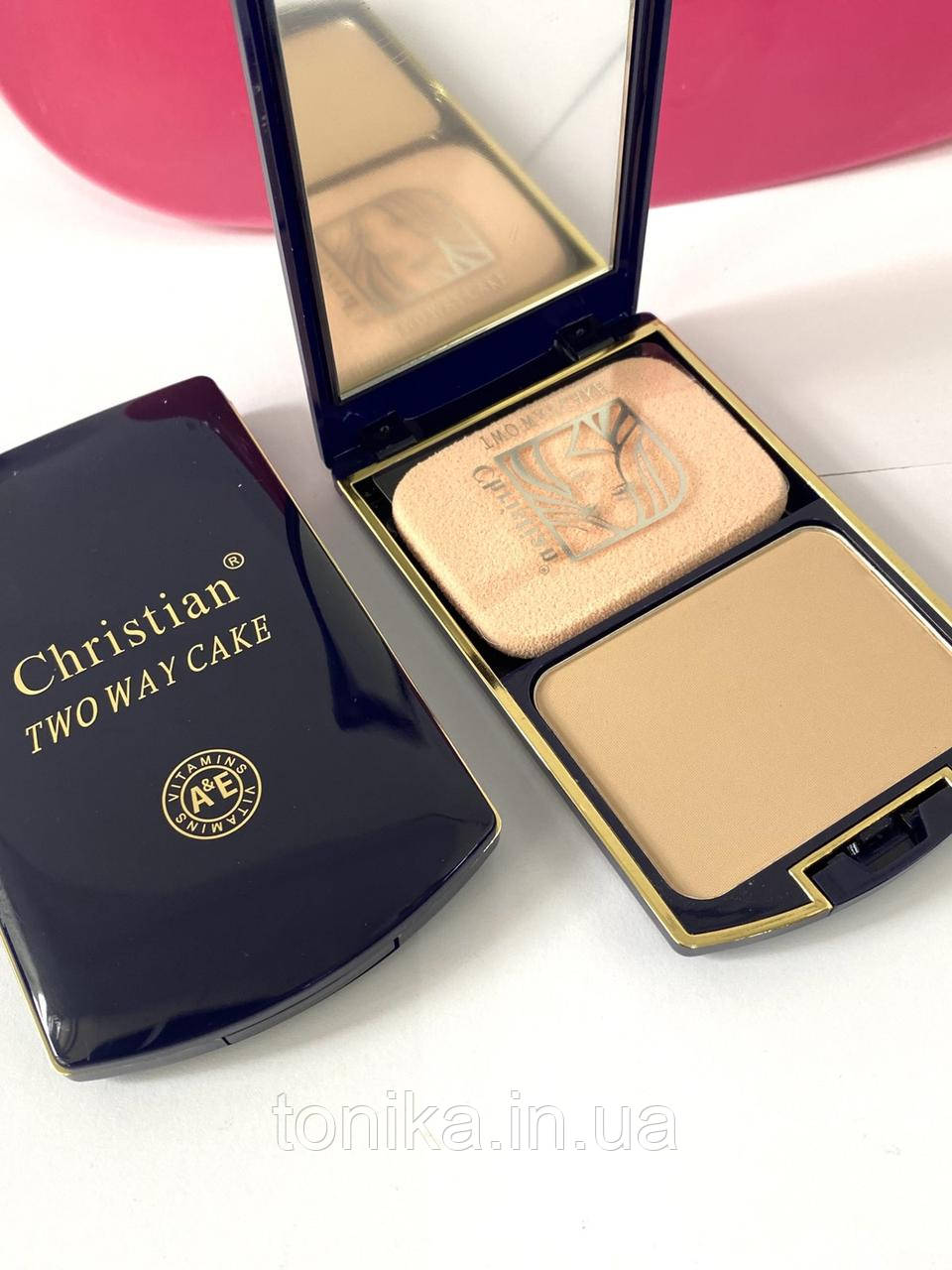 Відправимо навіть 1 шт.! Крем-пудра 2-в-1 Christian №07тон Бежевий Кремовий c витаминами DM-102B, фото 1