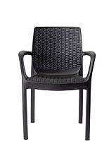 Стілець садовий пластиковий Keter Bali, сірий, фото 2