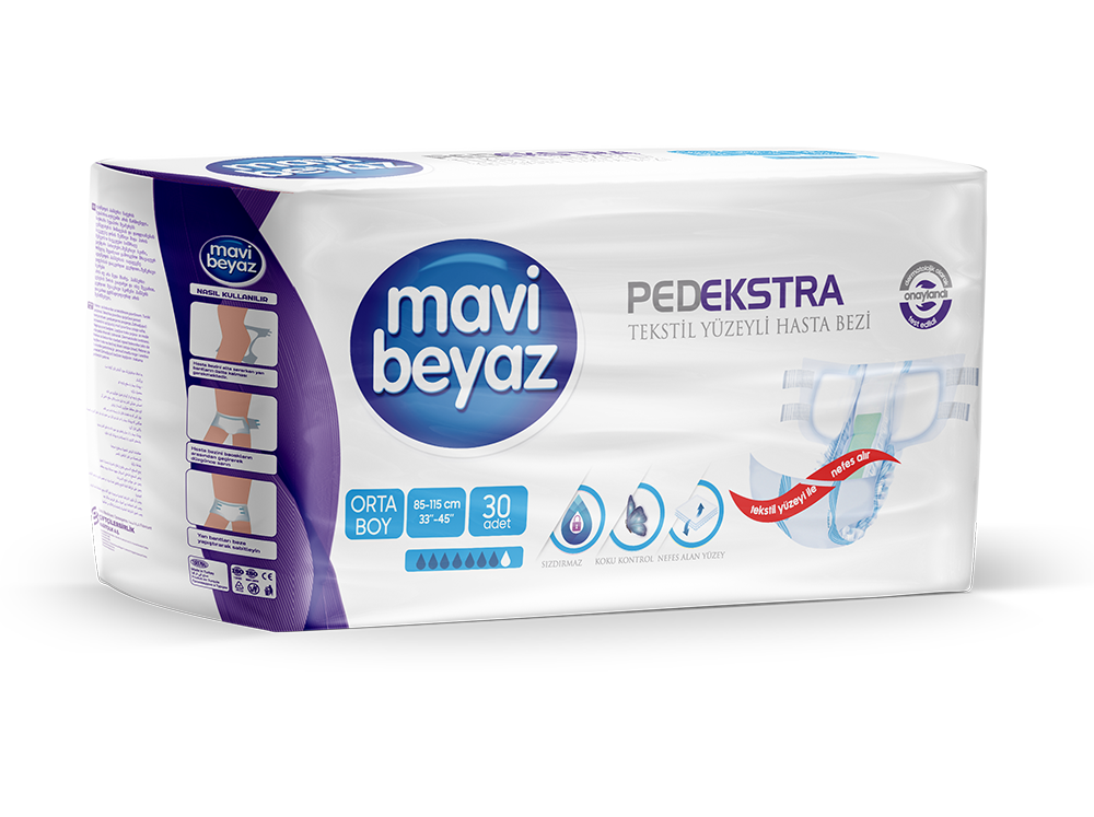 Підгузки для дорослих MAVI BEYAZ PedEkstra розмір M №30 / Памперси для чоловіків і жінок універсальні, фото 1