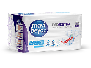 Підгузки для дорослих Mavi Beyaz Pedekstra M (85-115 см) 30 шт. Памперси посилені (7 крапель), дихаючі
