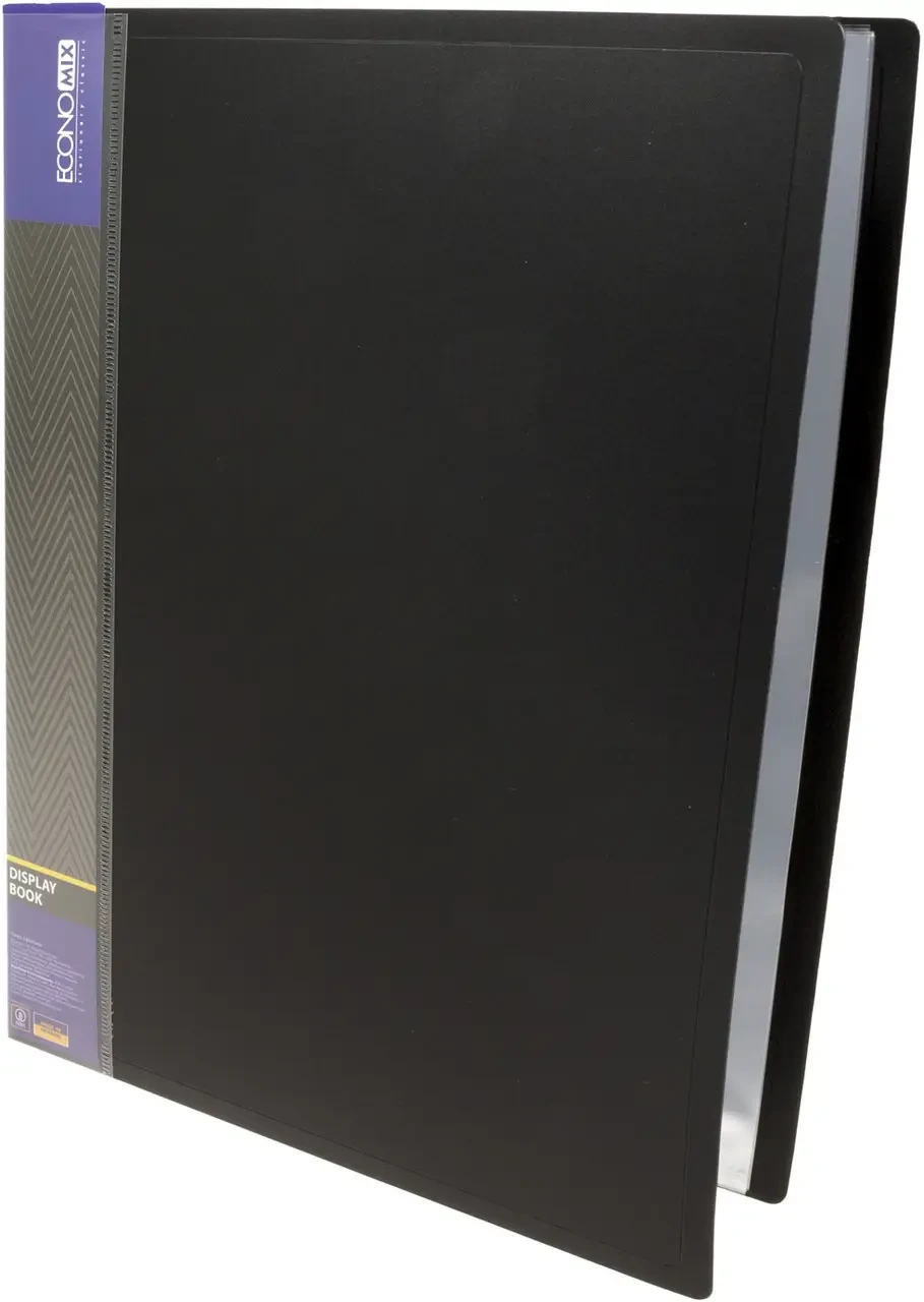 Папка для проспектів А4 Economix 60 файлів Е30606-01 чорна