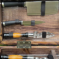 Подарунковий набір для пікніка Голд ручної роботи (шампура та аксесуари). Набір для приготування шашлику., фото 5