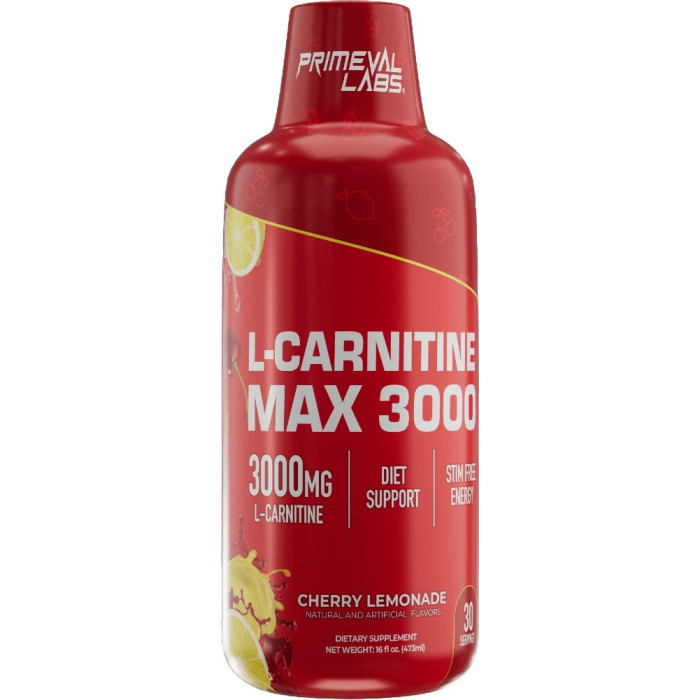 L-Карнітин Primeval Labs L-Carnitine MAX 3000, 473 мл | Жироспалювання, енергія та витривалість