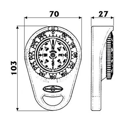 Компас ручний Riviera Orion, 47 мм, м'який корпус, синій, Osculati., фото 2