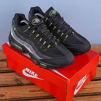 Мужские Кроссовки Nike Air Max 95 черные с салатовым