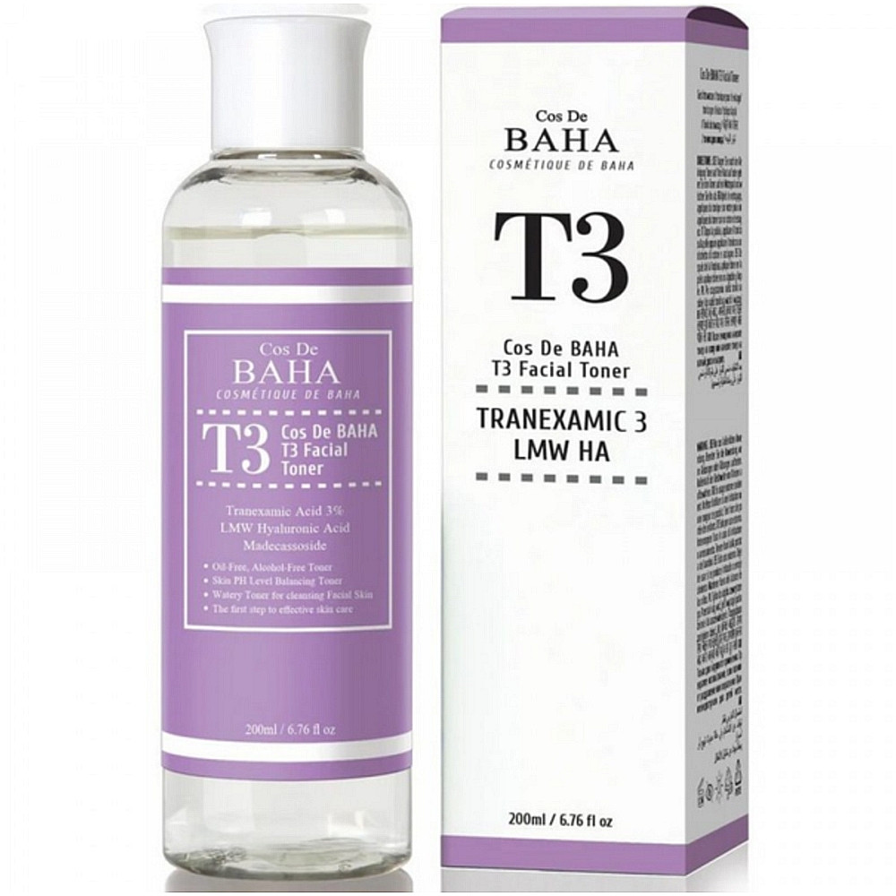Тонер для обличчя з транексамовою кислотою COS DE BAHA T3 Facial Toner (T3) 200 мл, фото 1