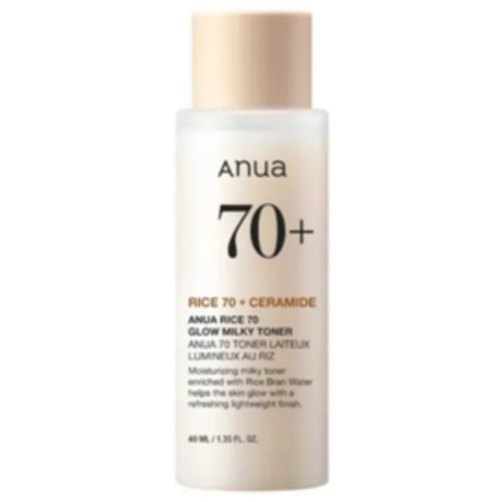 Живильний тонер на основі рисової води для сяяння шкіри ANUA RICE 70 GLOW MILKY TONER 40 мл, фото 1
