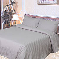 Комплект постільної білизни сатин страйп Ярослав, сатинова постільна білизна Сіра