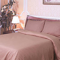 Комплект постільної білизни сатин страйп Ярослав, сатинова постільна білизна Пудрова
