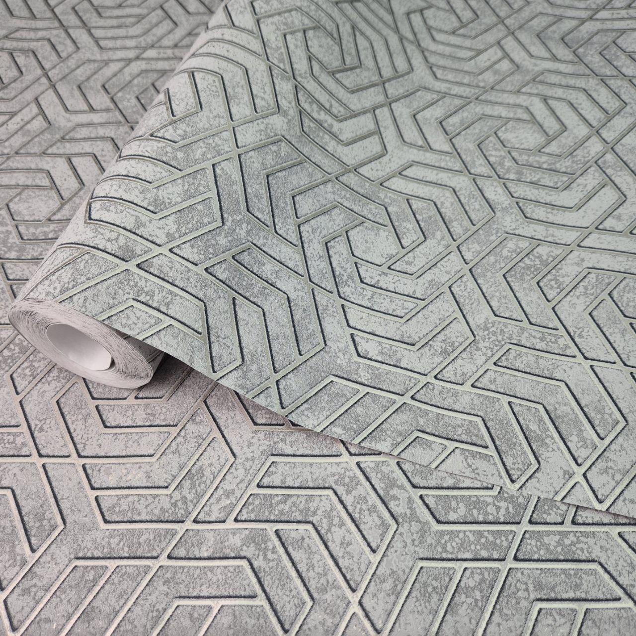 Шпалери вінілові 10 × 1.06 м 1032310, сірі з абстракцією, для вітальні, спальні, кабінету, фото 1