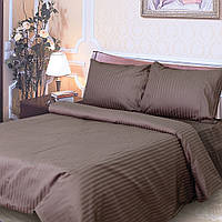 Підковдра сатин страйп Ярослав, сатинова підковдра Коричнева