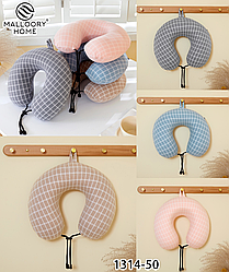 Подушка ортопедична для шиї з ефектом пам'яті "Буква U". Колір на вибір