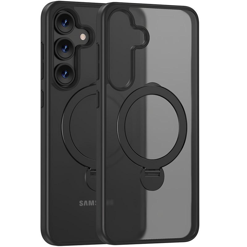 TPU+PC чохол MagSafe Colorful HQ Ring для Samsung Galaxy S25 Black, фото 1