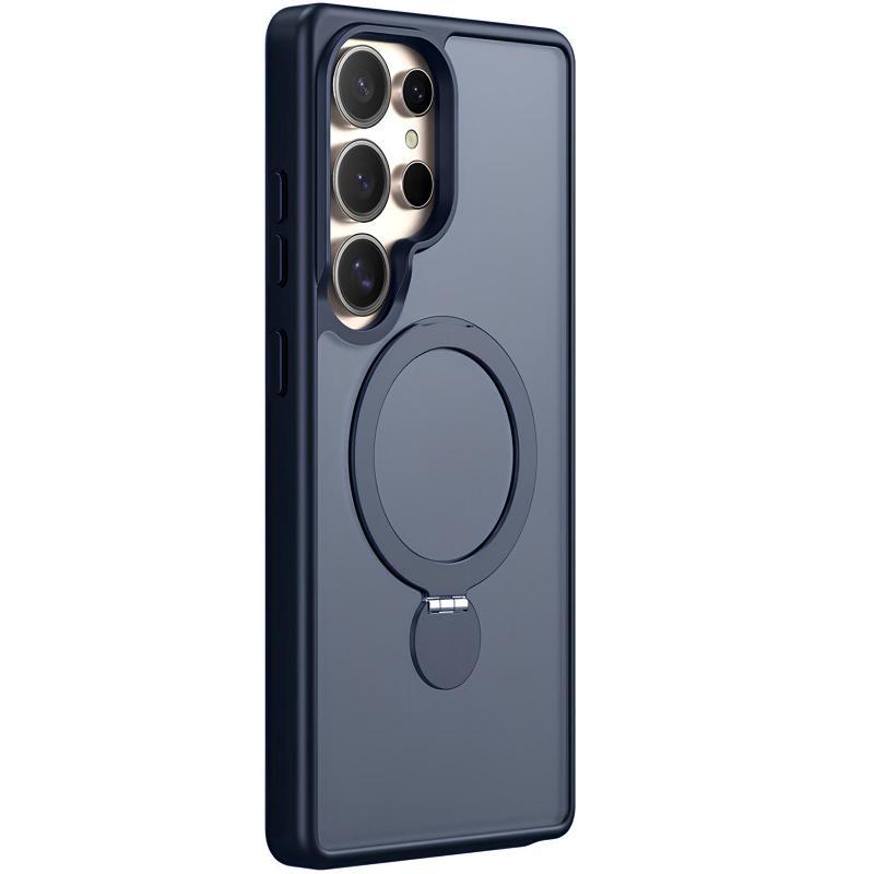 TPU+PC чохол MagSafe Colorful HQ Ring для Samsung Galaxy S25 Ultra Dark Blue, фото 1