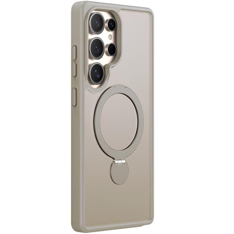 TPU+PC чохол MagSafe Colorful HQ Ring для Samsung Galaxy S25 Ultra Light Grey, фото 1