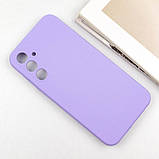 Чохол Silicone Cover Lakshmi Full Camera (AAA) для Samsung Galaxy S25 Edge | Мікрофібра Бузковий / Dasheen, фото 5