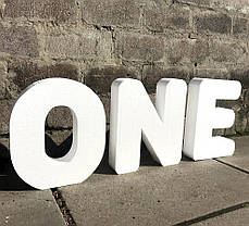 Літера з Пінопласту 1 шт 50 см [100мм] Великі Декоративні Об'ємні Декорації цифри на весілля слова з пінопласту