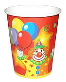 Стакани святкові Клоун із кулями 6 од