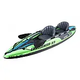 💙Надувний човен двомісний Intex 68307 "CHALLENGER K2 KAYAK" кайак з веслами та ручним насосом, Зелений, фото 4