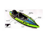 💙Надувний човен двомісний Intex 68307 "CHALLENGER K2 KAYAK" кайак з веслами та ручним насосом, Зелений, фото 10