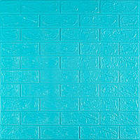 3Д-панелі Бірюзова цегла ПВХ самоклеючі м'які панелі для стін декоративні 3D 700x770x3 мм (2-3мм)