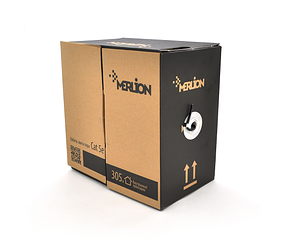 Кабель КНП UTP (4*2*0.51) 4p 24 AWG, Ritar, (CCA), ізоляція ПВХ+ПЕ, для зовнішніх робіт, довжина - 305 м, колір - чорний