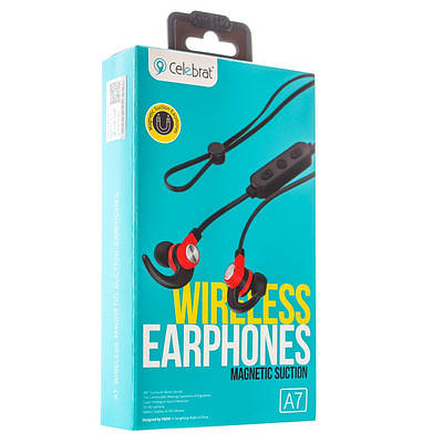 Навушники bluetooth з магнітами Celebrat A7 білий 165975