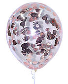 Куля з конфетті Серця рожеве золото