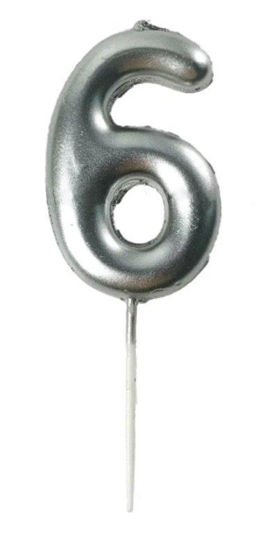 Свічка на паличці 6 (срібна) 6см