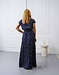 Довга сукня, літня в синьому кольорі з квітами "Аліна". Розміри від 44 до 58, фото 6