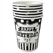 Стакани святкові HB чорно-білі 6 од