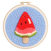 Набір для килимової вишивки "Арбуз на паличці", 15 см (з п'яльцями)