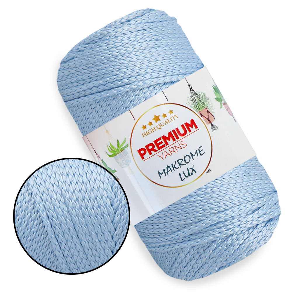 Шнур поліестеровий 2 мм, Premium Yarn Makrome Lux, Джинс No826, фото 1